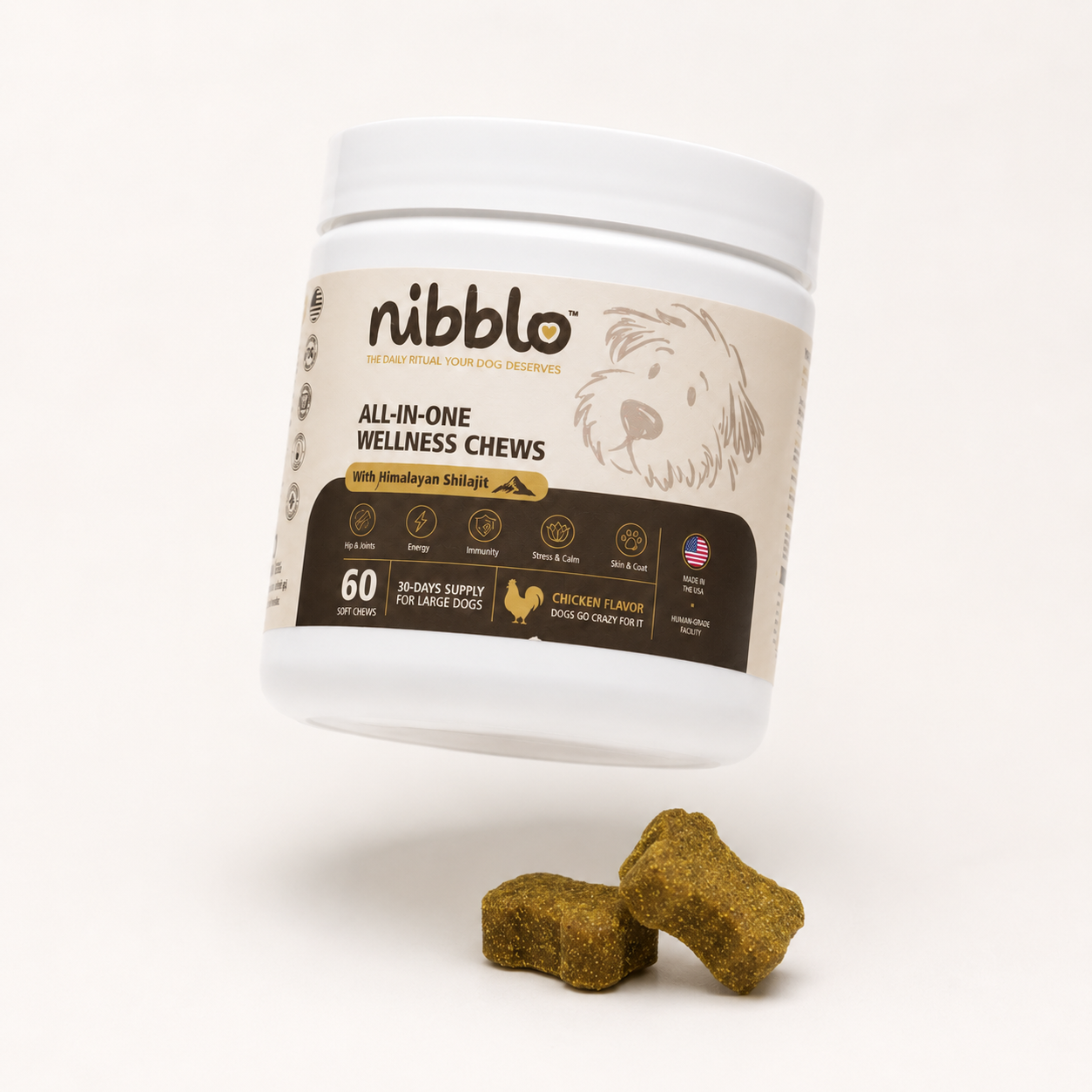 Nibblo The Daily jar with soft chews